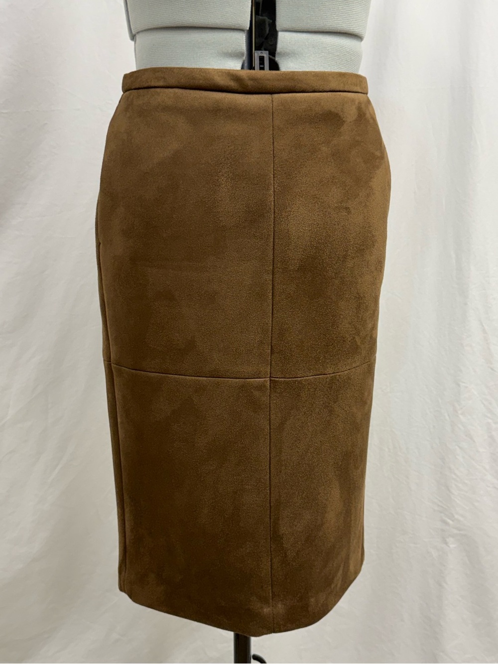 H&M Brown Faux Suede Pencil Skirt